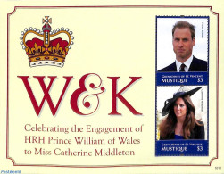 Saint Vincent & The Grenadines 2010 Mustique, William & Kate S/s, Mint NH, History - Kings & Queens (Royalty) - Royalties, Royals