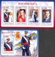 Sao Tome/Principe 2014 King & Queen Of Spain 2 S/s, Mint NH, History - Kings & Queens (Royalty) - Royalties, Royals