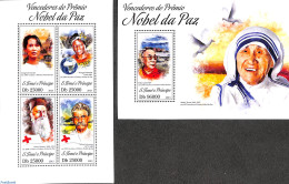 Sao Tome/Principe 2013 Nobel Prize For Peace 2 S/s, Mint NH, Health - History - Red Cross - Nobel Prize Winners - Rotes Kreuz