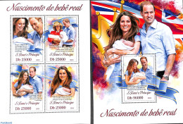 Sao Tome/Principe 2013 Birth Of Prince George 2 S/s, Mint NH, History - Kings & Queens (Royalty) - Familias Reales