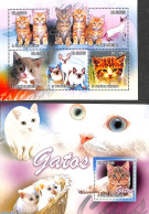 Sao Tome/Principe 2010 Cats 2 S/s, Mint NH, Nature - Cats - Sao Tome Et Principe