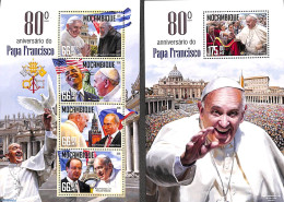 Mozambique 2016 Pope Francis 2 S/s, Mint NH, History - Religion - Politicians - Pope - Papi