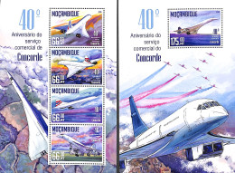 Mozambique 2016 40 Years Concorde 2 S/s, Mint NH, Transport - Concorde - Aircraft & Aviation - Concorde