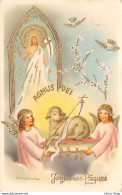 ►JOYEUSES PAQUES◄AGNUS DEI►ANGES◄±1980►AGNEAU◄CPA►ILLUSTRATEUR►SIGNÉ ZANDRINE - Pâques