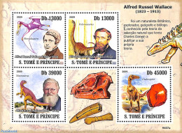 Sao Tome/Principe 2009 Alfred Russel Wallace 4v M/s, Mint NH, Nature - Prehistoric Animals - Prehistóricos