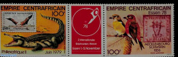Central Africa 1978 Philexafrique 2v+tab [:T:] (with Red Tab), Mint NH, Nature - Birds - Crocodiles - Philately - Stam.. - Briefmarken Auf Briefmarken