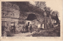 CPA  VOUVRAY LES VINS 37 - Habitations Dans Le Rocher à L'Echeneau - Vouvray