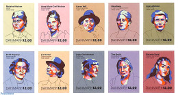 Denmark 2022 Remarkable Women 10v In Foil Booklet, Mint NH, History - Performance Art - Politicians - Women - Music - Unused Stamps