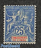 French India 1900 25c, Stamp Out Of Set, Unused (hinged) - Nuevos