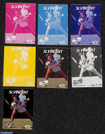 Saint Vincent 1987 Colour Proofs, Tennis 7v, Mint NH, Sport - Tennis - Tennis