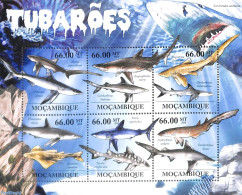 Mozambique 2011 Sharks 6v M/s, Mint NH, Nature - Fish - Sharks - Fishes