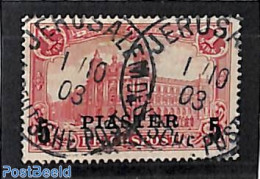 Türkiye 1903 5pia On 1M, Overprint Type II, Used JERUSALEM, Used Stamps - Otros & Sin Clasificación