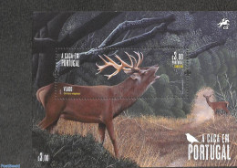 Portugal 2022 Deer Hunting S/s, Mint NH, Nature - Deer - Hunting - Nuovi
