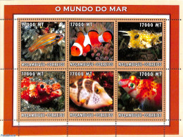 Mozambique 2002 Fish 6v M/s, Mint NH, Nature - Fish - Fishes