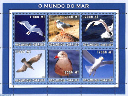 Mozambique 2002 Seagull 6v M/s, Mint NH, Nature - Birds - Mozambico