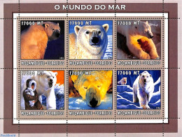 Mozambique 2002 Icebears 6v M/s, Mint NH, Nature - Bears - Mosambik