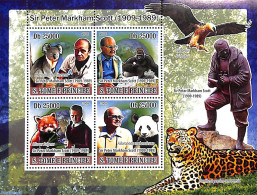 Sao Tome/Principe 2008 Sir Peter Markham Scott 4v M/s, Mint NH, Nature - Animals (others & Mixed) - Monkeys - Pandas - Sao Tome Et Principe