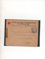 ALLEMAGNE,1916, ROTEN KREUZ ,FRANKFURT  VIA SUISSE, CORRESPONDANCE PRISONNIERS DE GUERRE - Gevangenenpost