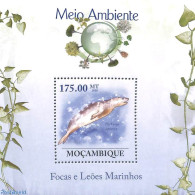 Mozambique 2010 Sea Mammals S/s, Mint NH, Nature - Sea Mammals - Mosambik