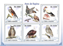 Sao Tome/Principe 2009 Birds Of Prey 5v M/s, Mint NH, Nature - Birds - Birds Of Prey - Owls - Sao Tome En Principe