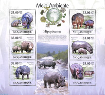 Mozambique 2010 Hippo's 6v M/s, Mint NH, Nature - Animals (others & Mixed) - Hippopotamus - Mosambik