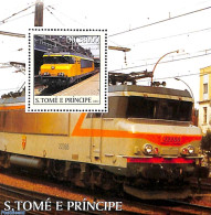 Sao Tome/Principe 2003 Dutch Locomotive S/s, Mint NH, History - Transport - Netherlands & Dutch - Railways - Geografía