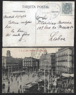 Postcard Ponta Do Sol In Madrid, Spain With 'Censorship Nº. 4 Of 1916' From Lisbon. Postal De Ponta Do Sol En Madrid, Es - 1. Weltkrieg