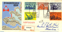 Netherlands 1959 Summer Welfare 5v, FDC, Closed Flap, First Day Cover - Briefe U. Dokumente