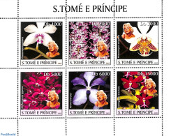 Sao Tome/Principe 2003 Orchids, Marilyn Monroe 6v M/s, Mint NH, Nature - Performance Art - Flowers & Plants - Orchids .. - São Tomé Und Príncipe