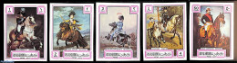 Ras Al-Khaimah 1972 Paintings 5v, Imperforated, Mint NH, History - Nature - Napoleon - Horses - Art - Paintings - Napoleón