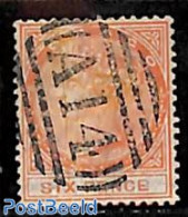 Trinidad & Tobago 1879 6d, WM Crown-CC, Used, Used Stamps - Trinidad & Tobago (1962-...)