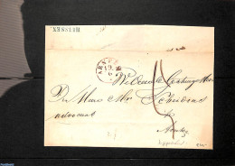 Netherlands - Various Cancellations 1860 Folding Cover From HUISSEN To Arnhem, Postal History - Autres & Non Classés