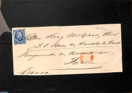 Netherlands - Various Cancellations 1868 Only Front Of Letter From GENEMUIDEN To Zwolle, Postal History - Other & Unclassified
