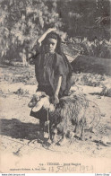 TUNISIE CPA 1929 JEUNE BERGÈRE # AGRICULTURE # ÉLEVAGE # MOUTON ▬ IMPRIMERIE MODERNE A. MUXI, SFAX - Tunesien