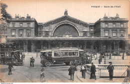 ►PARIS◄75►±1910◄CPA►GARE DE L'EST◄TRAMWAY►AUTOBUS◄LIGNE B -TROCADÉRO-GARE DE L'EST◄ - Metro, Estaciones