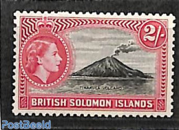 Solomon Islands 1956 2Sh, Stamp Out Of Set, Unused (hinged), History - Geology - Islas Salomón (1978-...)