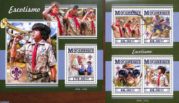 Mozambique 2015 Scouting 2 S/s, Mint NH, Religion - Sport - Pope - Scouting - Papi