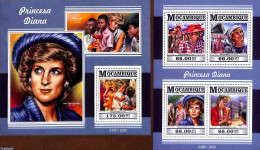 Mozambique 2015 Princess Diana 2 S/s, Mint NH, History - Charles & Diana - Kings & Queens (Royalty) - Familles Royales