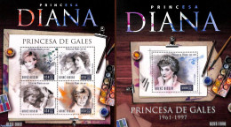 Guinea Bissau 2015 Princess Diana 2 S/s, Mint NH, History - Charles & Diana - Kings & Queens (Royalty) - Royalties, Royals