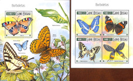 Guinea Bissau 2015 Butterflies 2 S/s, Mint NH, Nature - Butterflies - Guinea-Bissau