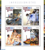 Guinea Bissau 2014 Impressionism 4v M/s, Mint NH, Transport - Ships And Boats - Art - Edgar Degas - Modern Art (1850-p.. - Ships