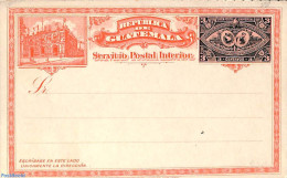 Guatemala 1895 Reply Paid Postcard 3/3R, Unused Postal Stationary, Transport - Railways - Ships And Boats - Trains