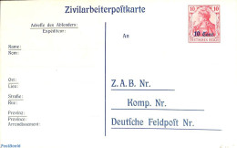 Germany, Empire 1920 Zivilarbeiterpostkarte, Unused Postal Stationary - Lettres & Documents