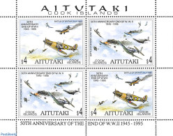 Aitutaki 1995 World War II M/s, Mint NH, History - Transport - World War II - Aircraft & Aviation - Ships And Boats - WW2