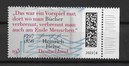 BRD/Bund 2022 Heinrich Heine Mi.Nr. 3731 Gestempelt - Usados