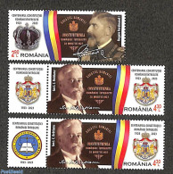 Romania 2023 Constitution Centenary 3v, Mint NH, History - Various - Coat Of Arms - Justice - Unused Stamps