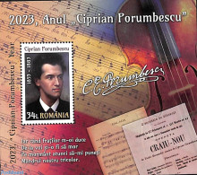 Romania 2023 Ciprian Porumbescu S/s, Mint NH, Performance Art - Music - Art - Composers - Nuovi