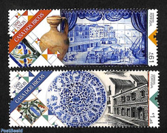 Portugal 2023 Casa Dos Bicos 2v, Mint NH, Art - Ceramics - Unused Stamps