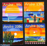 Aruba 2023 Sunset 4v, Mint NH, Transport - Various - Ships And Boats - Lighthouses & Safety At Sea - Boten