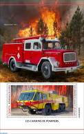 Guinea, Republic 2023 Fire Engines, Mint NH, Transport - Fire Fighters & Prevention - Sapeurs-Pompiers